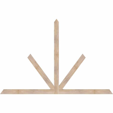 Ekena Millwork Saratoga Smooth Timber Gable Bracket, Douglas Fir, 84"W x 56"H x 1 1/2"D x 3 1/2"F, 16/12 Pitch GBW084X56X0204SAR00SDF